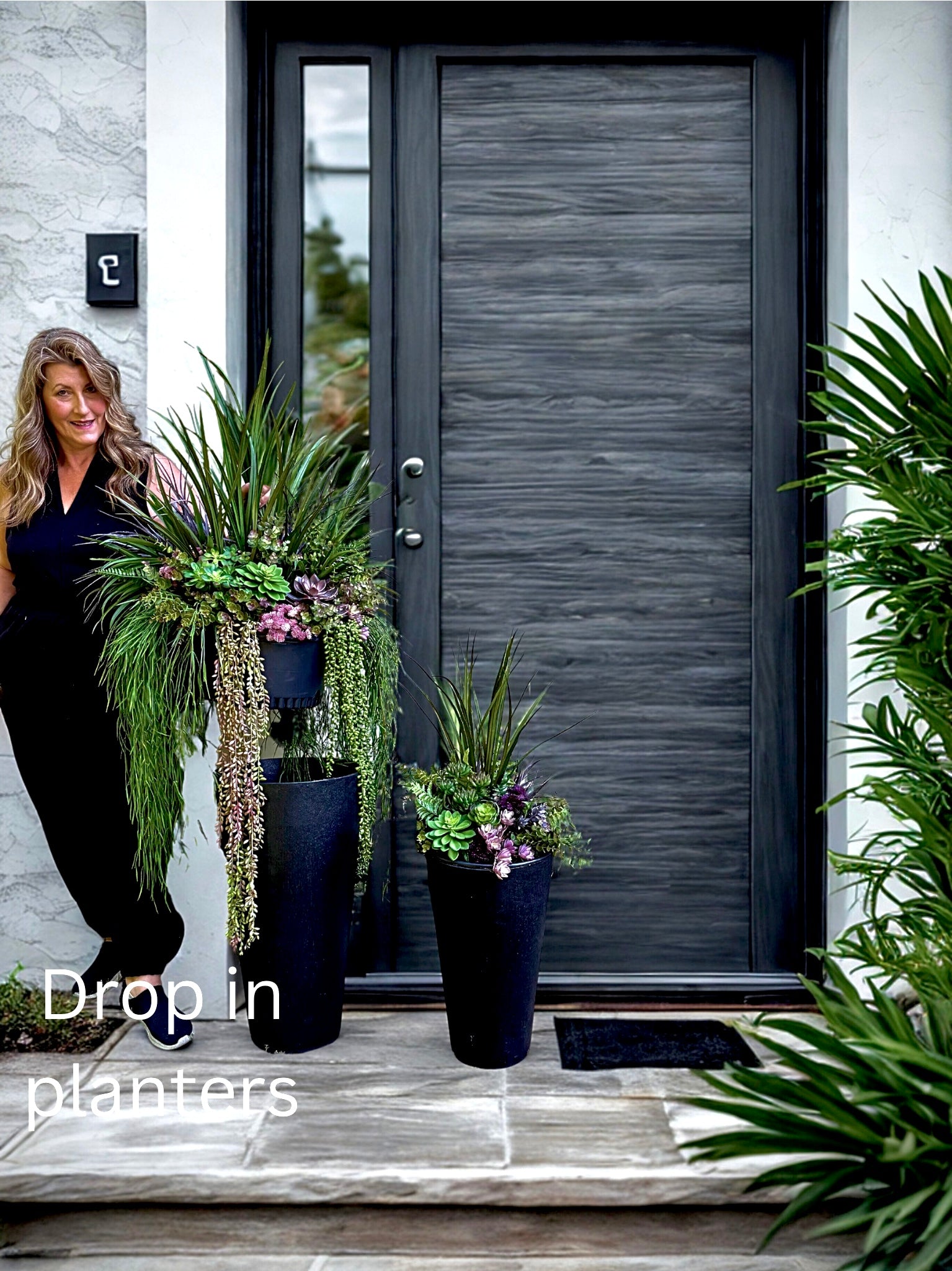 Faux Succulent Drop-In Planter Insert – No Soil, No Water, No Replanting