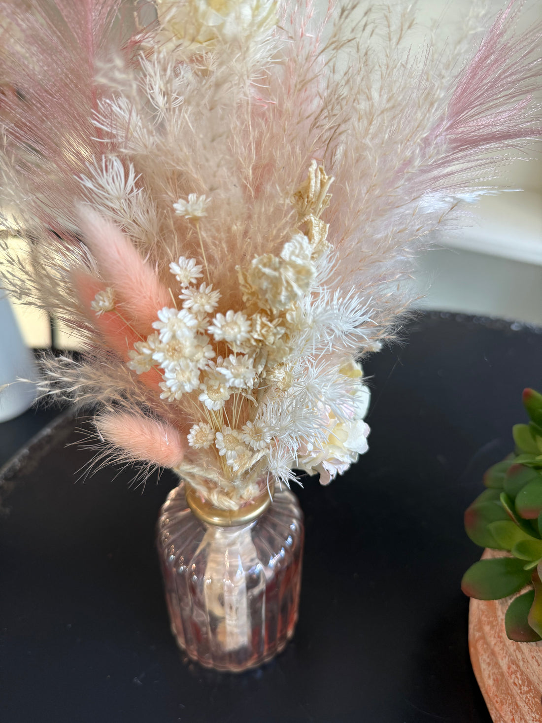Mini blush pink flower arrangement with