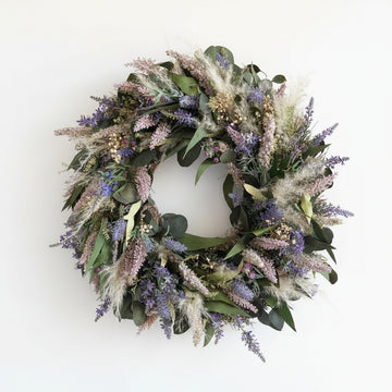 Lavender mist dried flower wreath