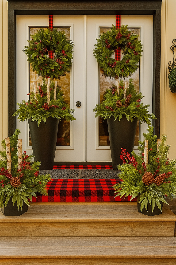 Set of two large winterberry planter inserts