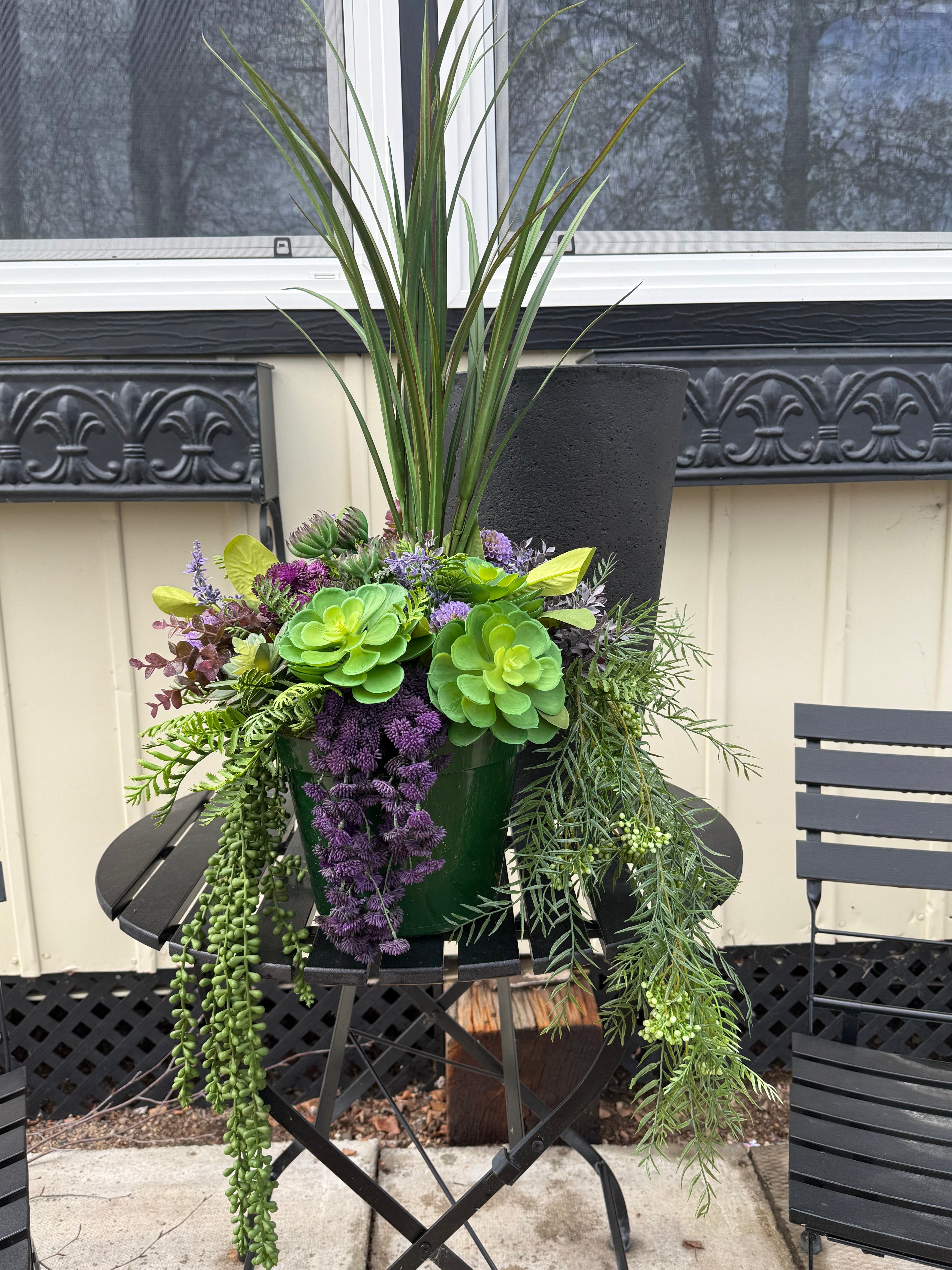 Medium Faux Succulent Insert with Optional Planter
