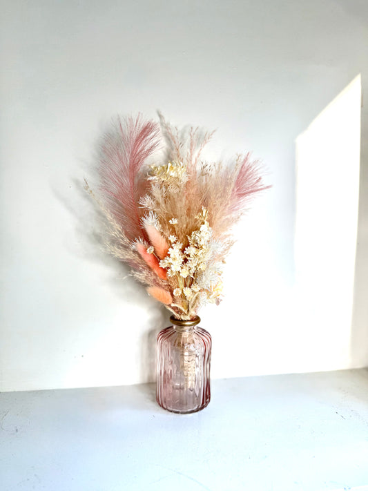 Mini blush pink flower arrangement with