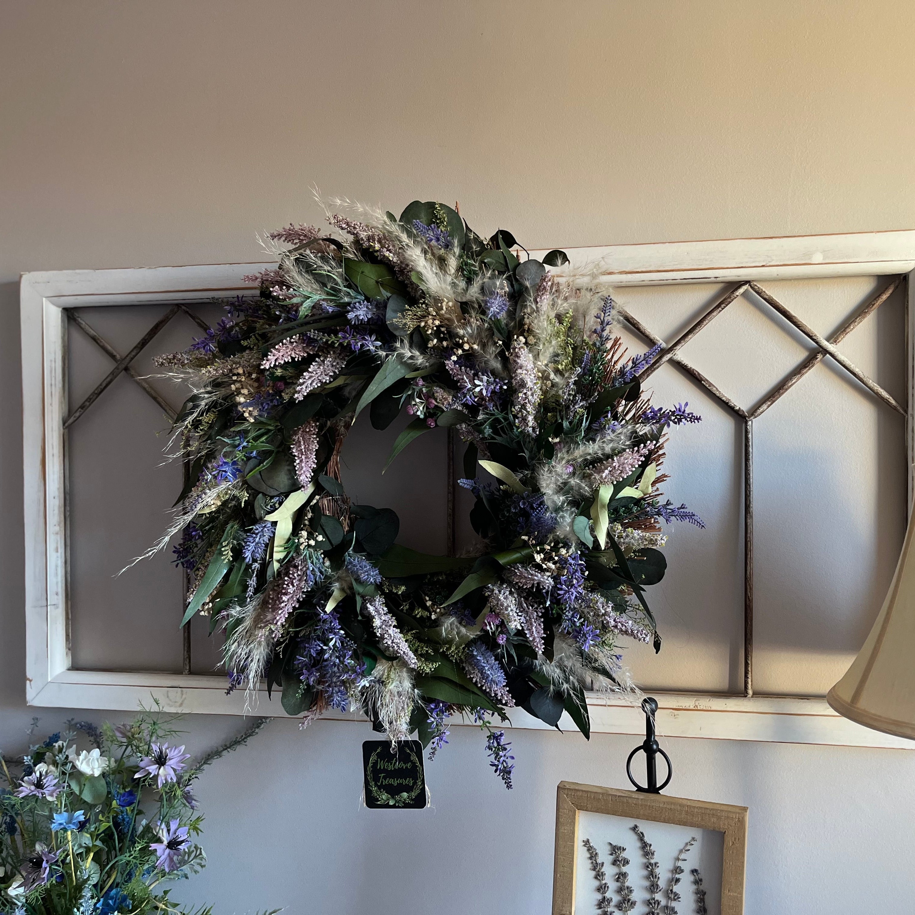 Lavender mist dried flower wreath