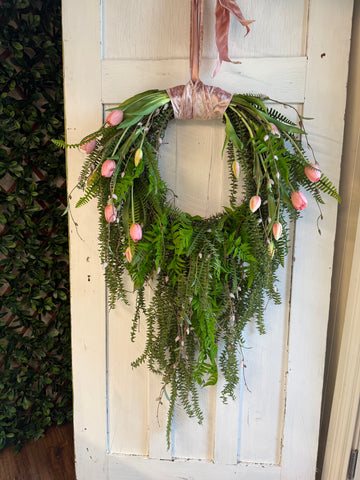 Cascading Tulip Wreath