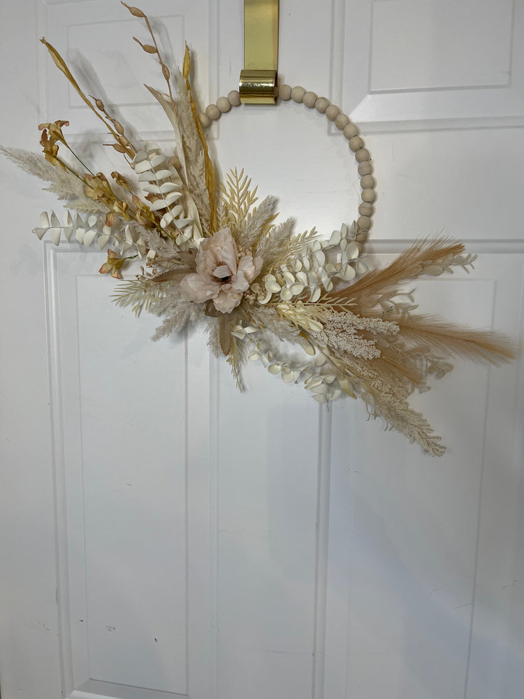 Boho beaded wreath