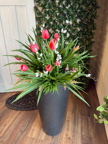 Pink Tulip Planter Insert