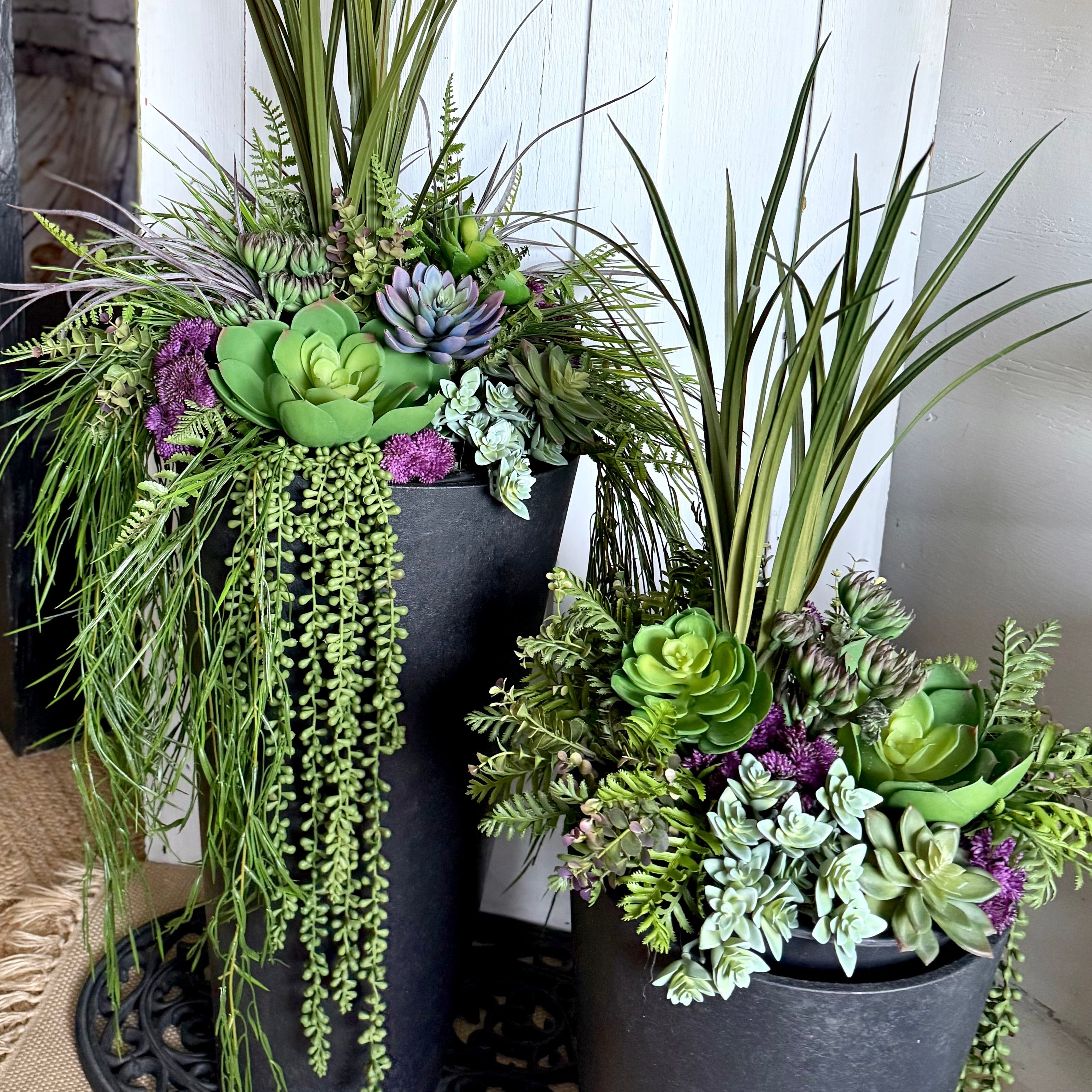 Set Of Two Purple Succulent Inserts