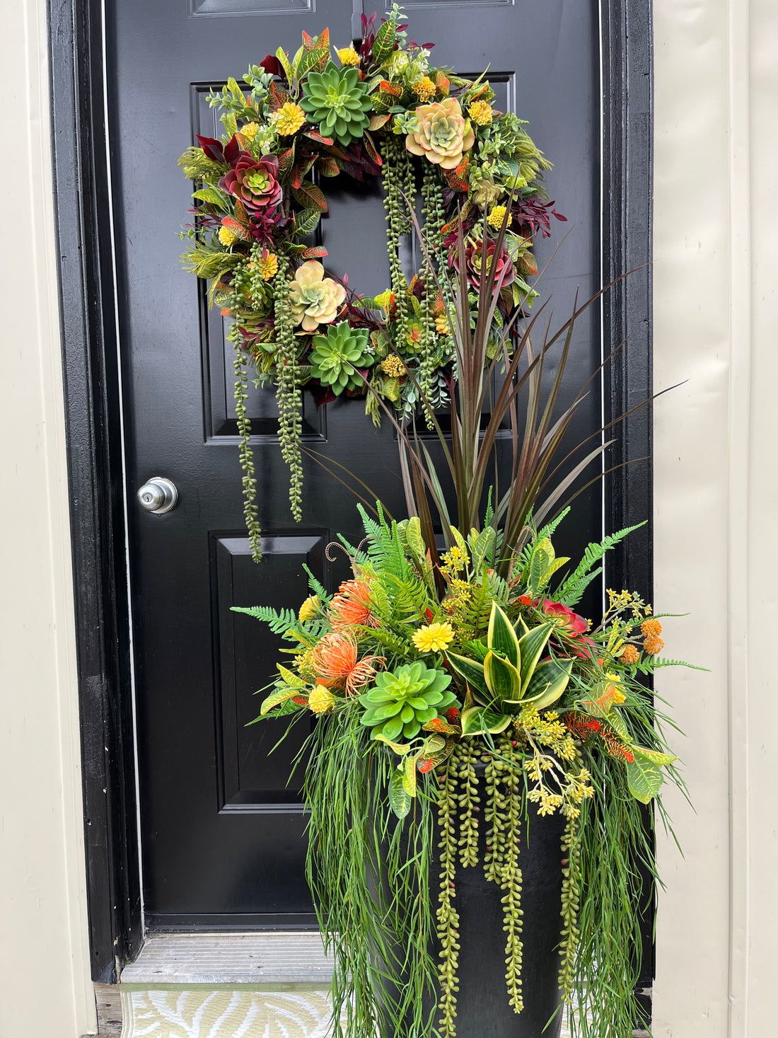 Vibrant succulent wreath