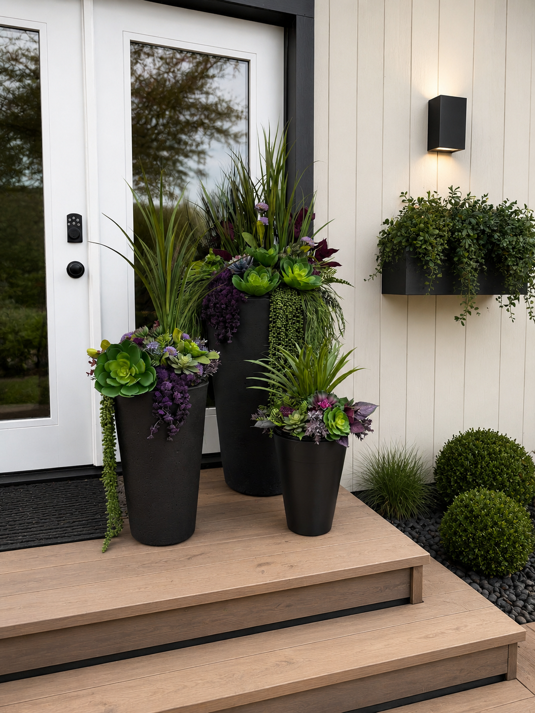 Medium Faux Succulent Insert with Optional Planter