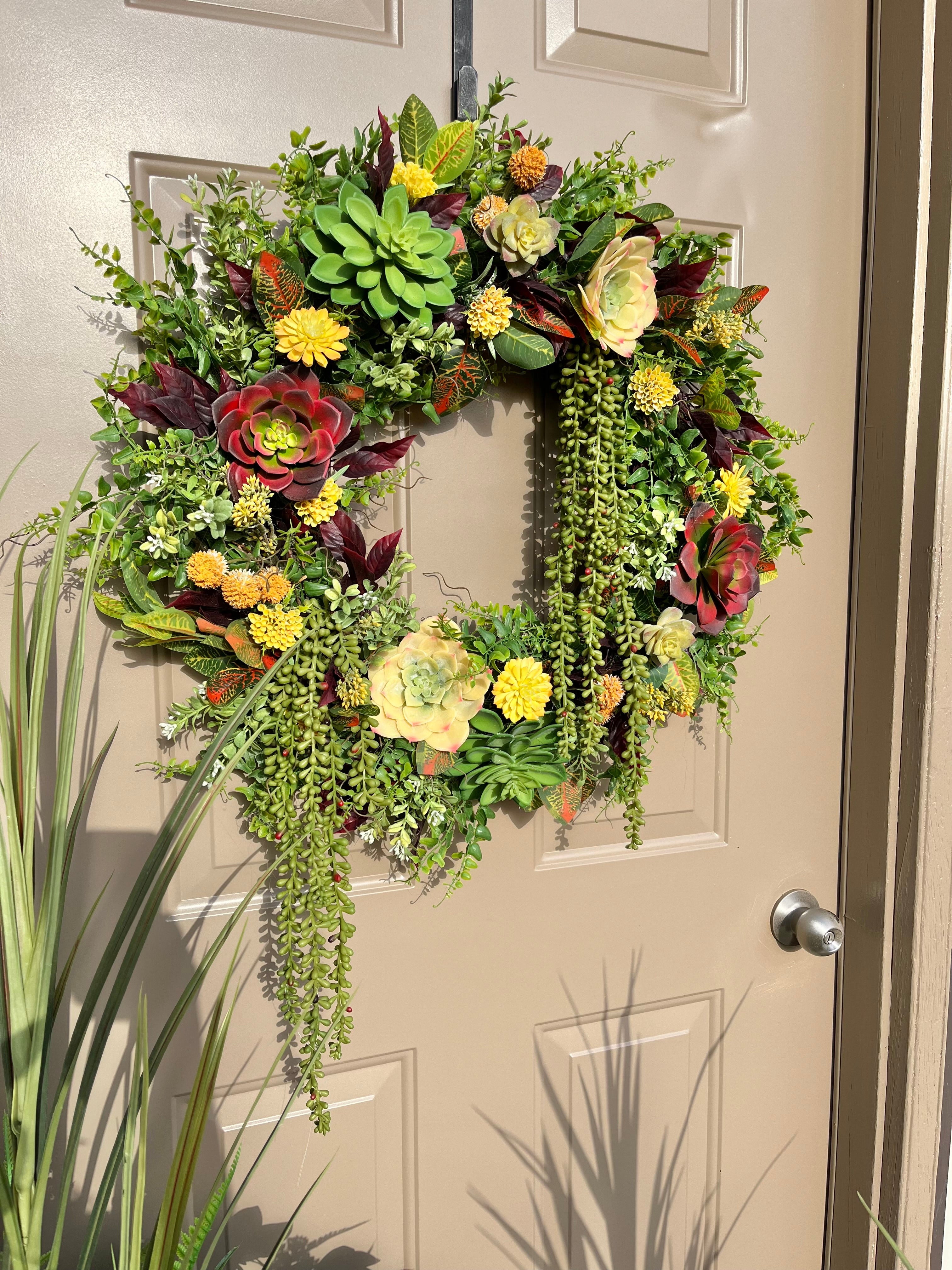 Vibrant succulent wreath