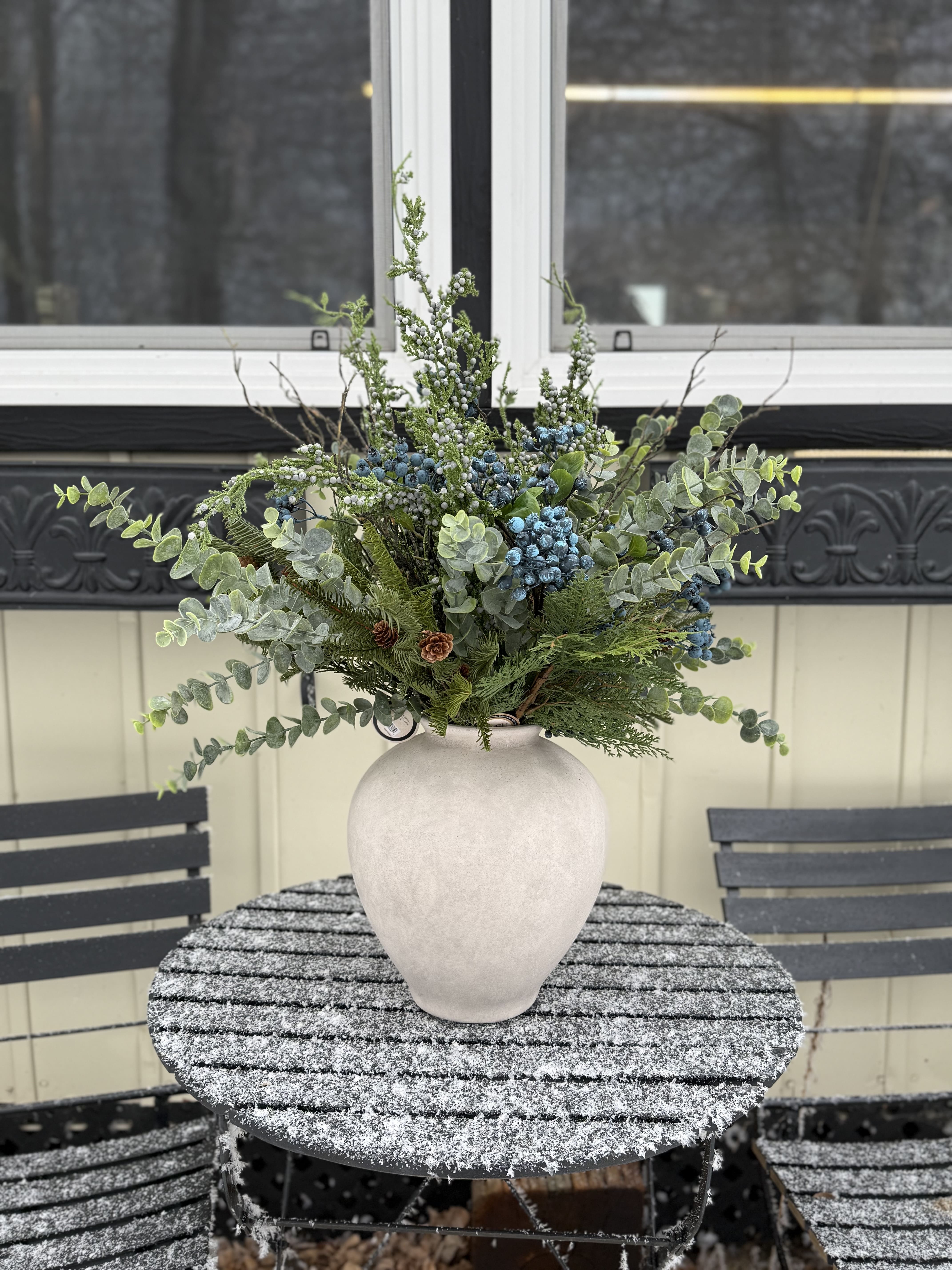 Blueberry Juniper Vase Arrangement