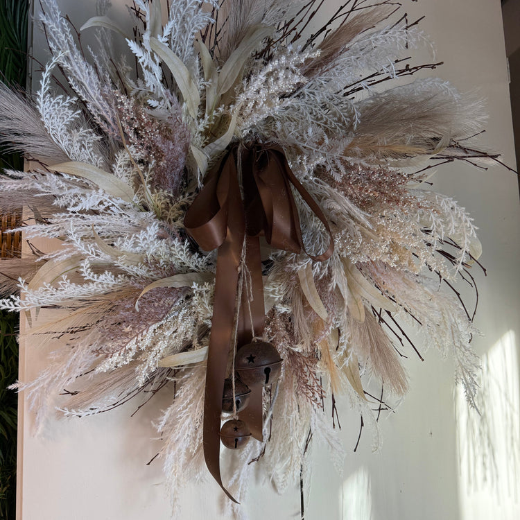 Mocha Boho Christmas Wreath