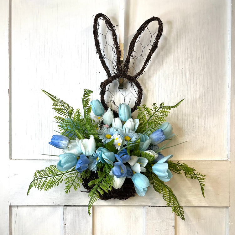 Blue bunny spring wreath