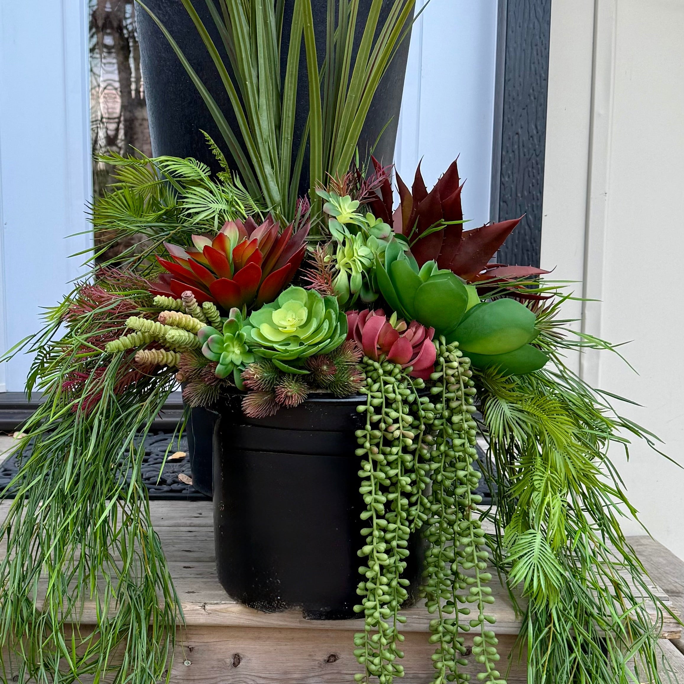 Red Succulent Drop In Planter Insert
