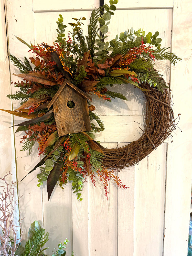 Birdhouse Wreath