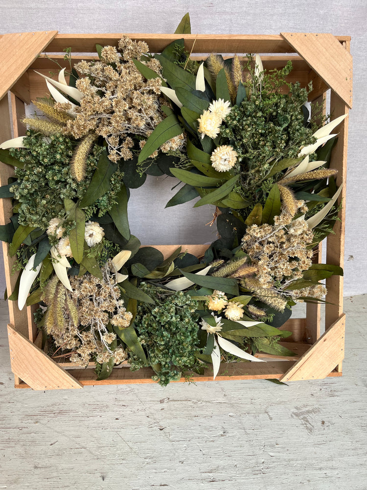Dried floral wreath