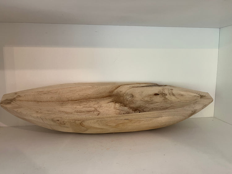 Wooden oval bowl