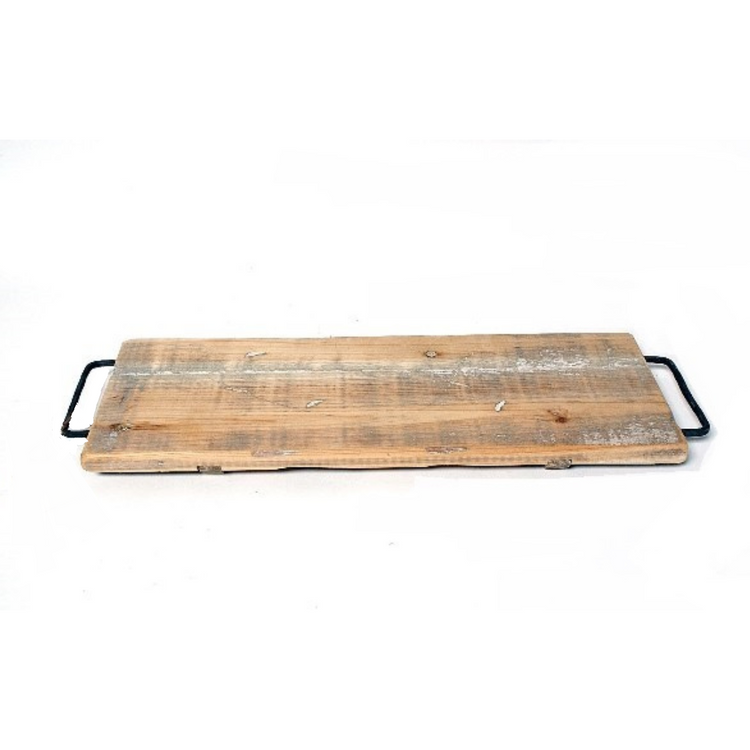 Wood Serving Board With Metal Handles