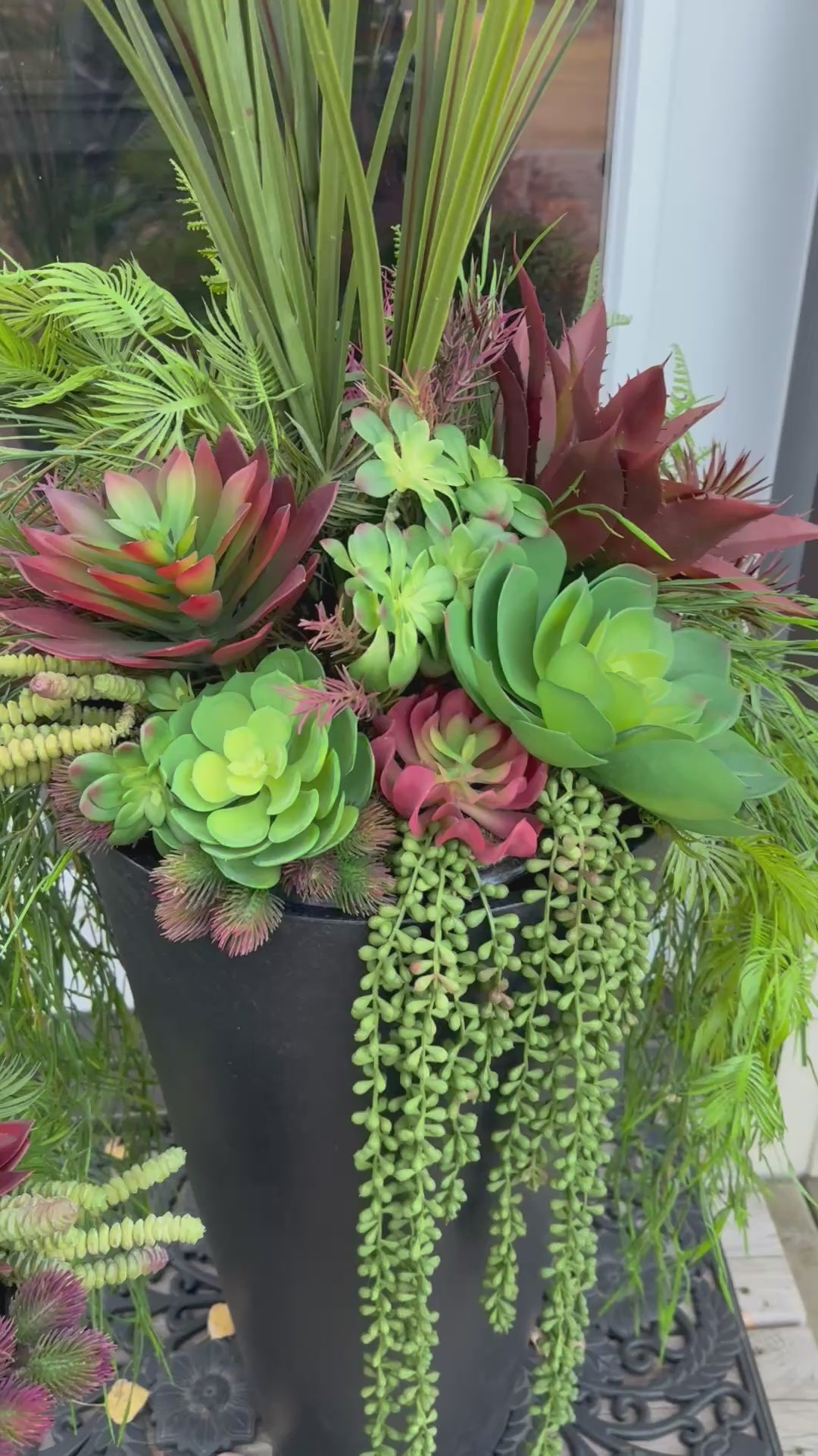 Red Succulent Drop In Planter Insert