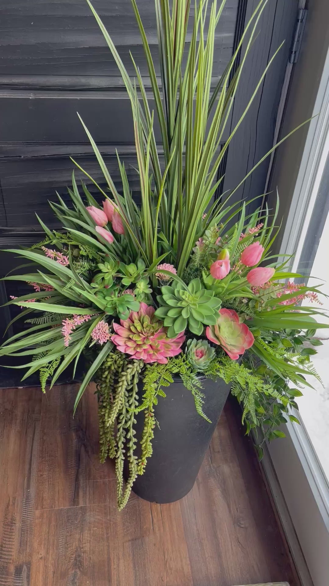 Pink succulent planter drop in