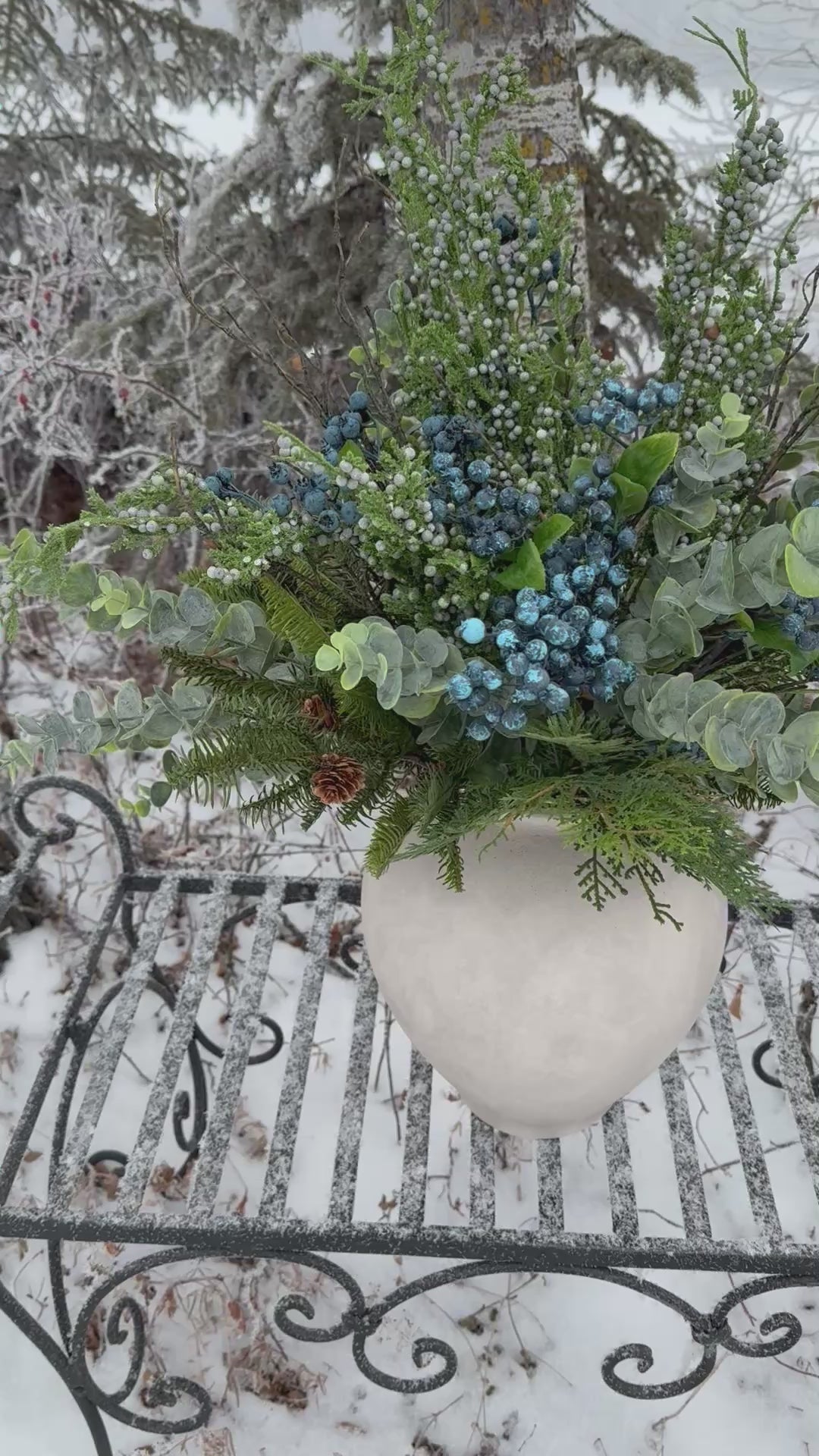Blueberry Juniper Vase Arrangement