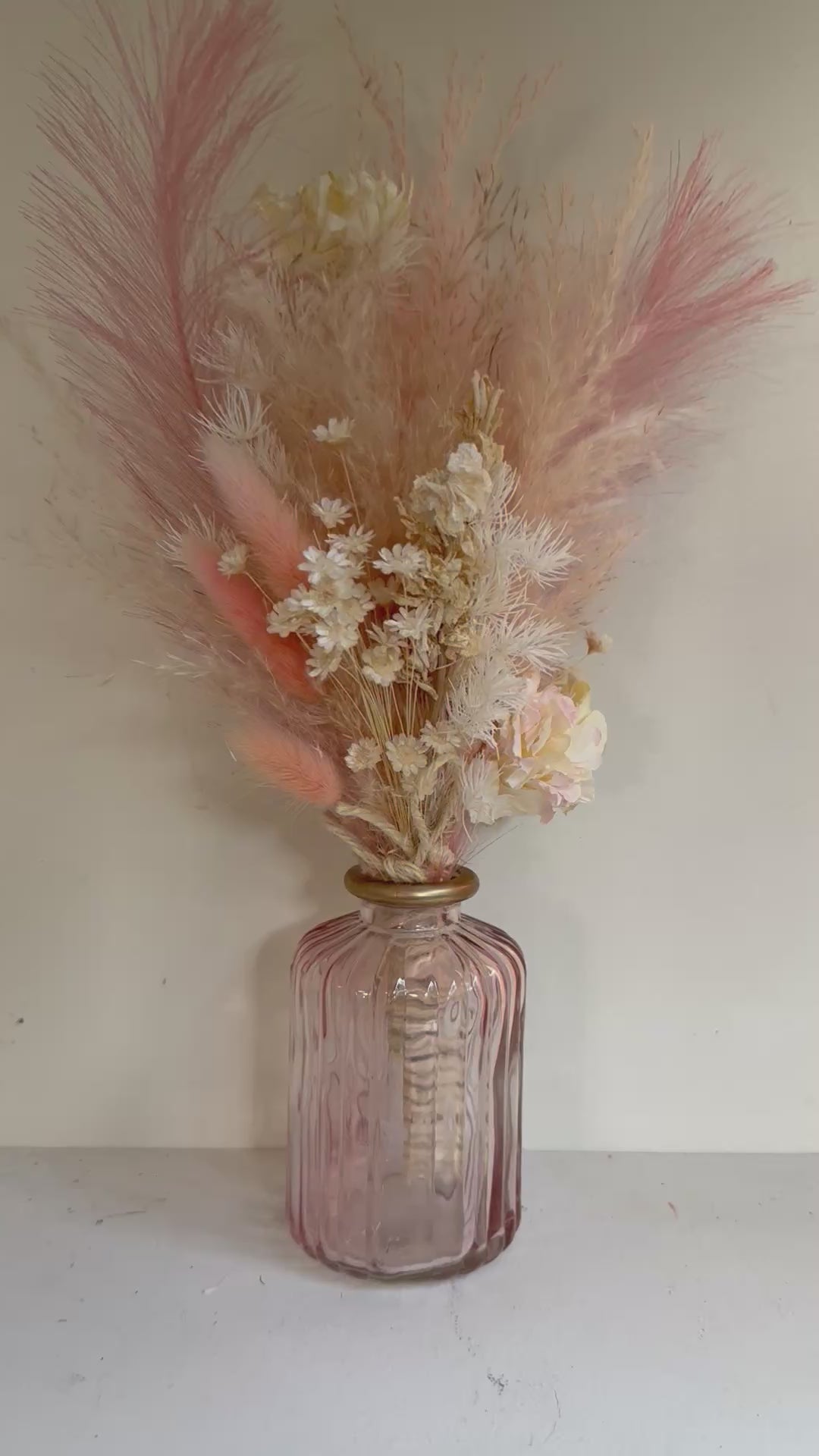 Mini blush pink flower arrangement with